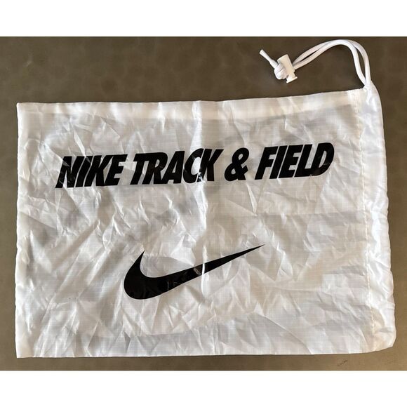 Nike Track & Field White/Black Drawstring Tote Shoe Bag Sack Backpack - Picture 1 of 6